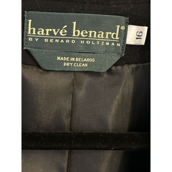 Harve Bernard Lined Wool Blazer Black Jacket‎ Women's Plus SIze 16 - Picture 2 of 6